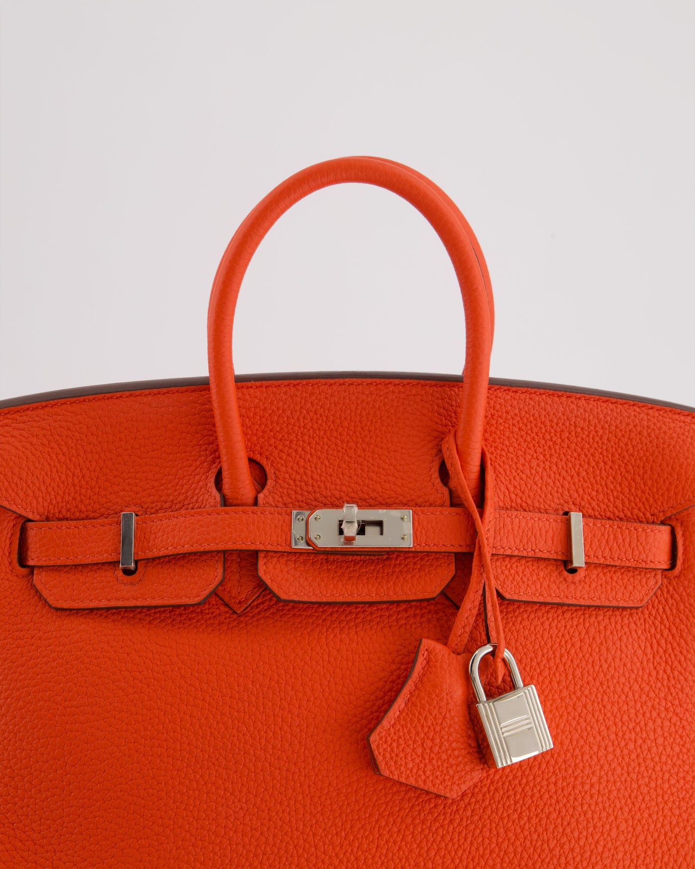 Hermes Birkin 25 Retourne Bag in Capucine Togo Leather and Palladium Hardware - Product Image 17