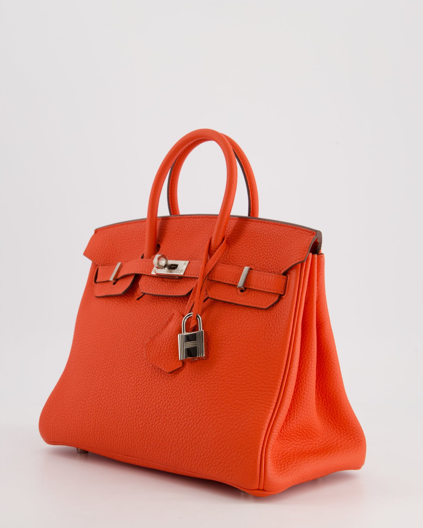 Hermes Birkin 25 Retourne Bag in Capucine Togo Leather and Palladium Hardware - Product Image 11