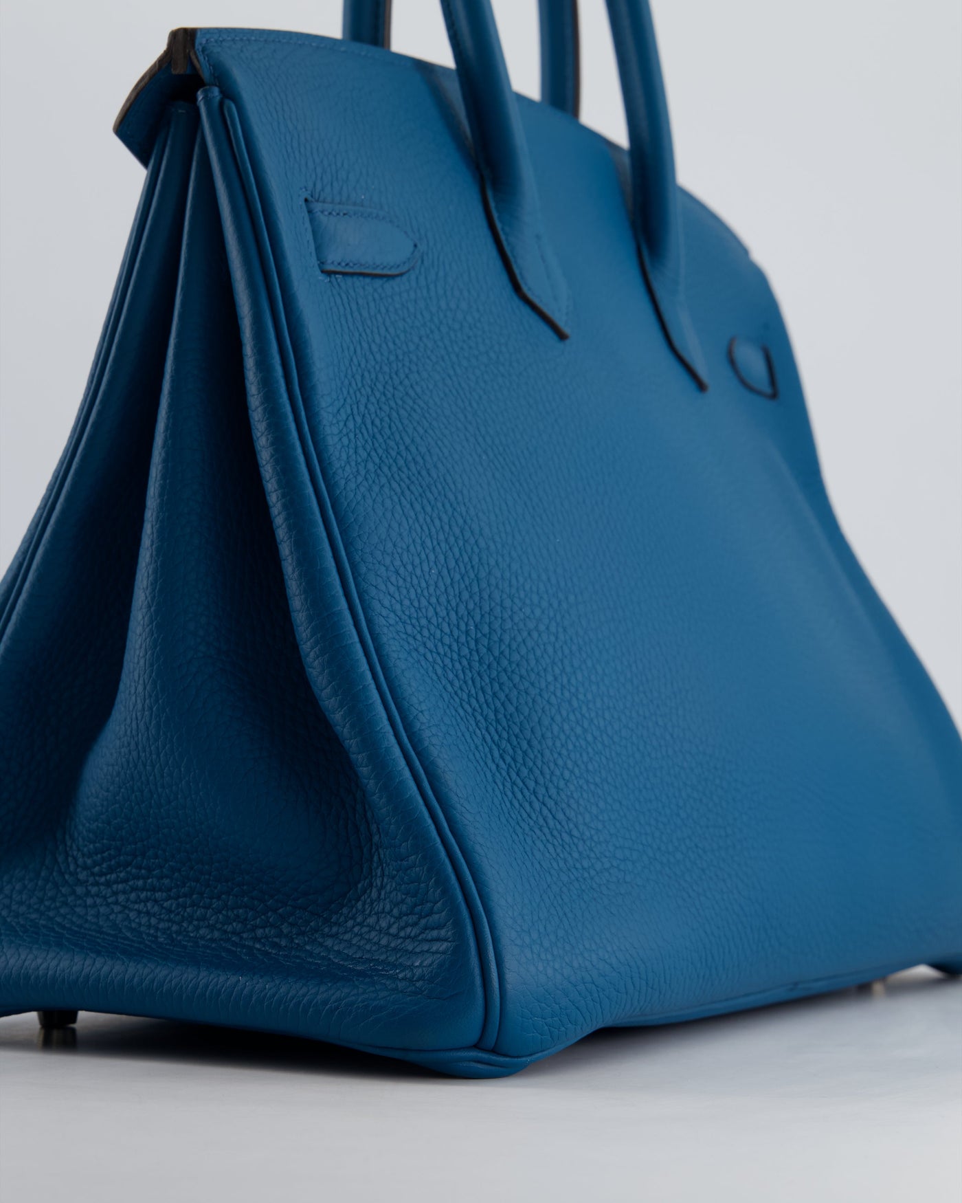 Hermes Birkin 35cm Bag in Blue Petrole Togo Leather with Palladium Hardware - Product Image 12