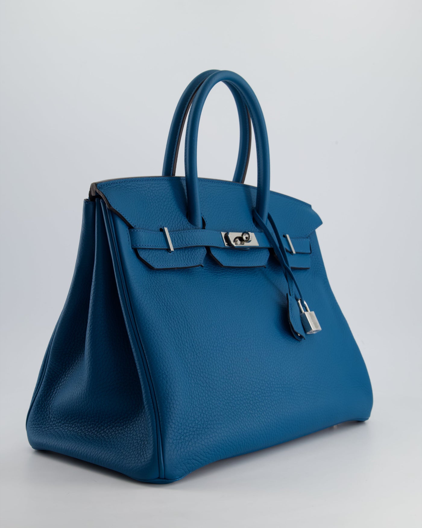 Hermes Birkin 35cm Bag in Blue Petrole Togo Leather with Palladium Hardware - Product Image 3