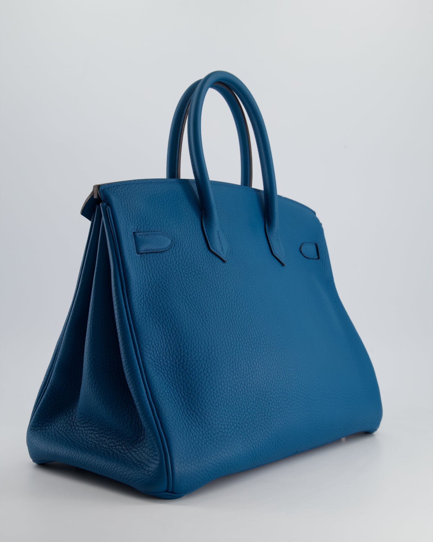 Hermes Birkin 35cm Bag in Blue Petrole Togo Leather with Palladium Hardware - Product Image 7