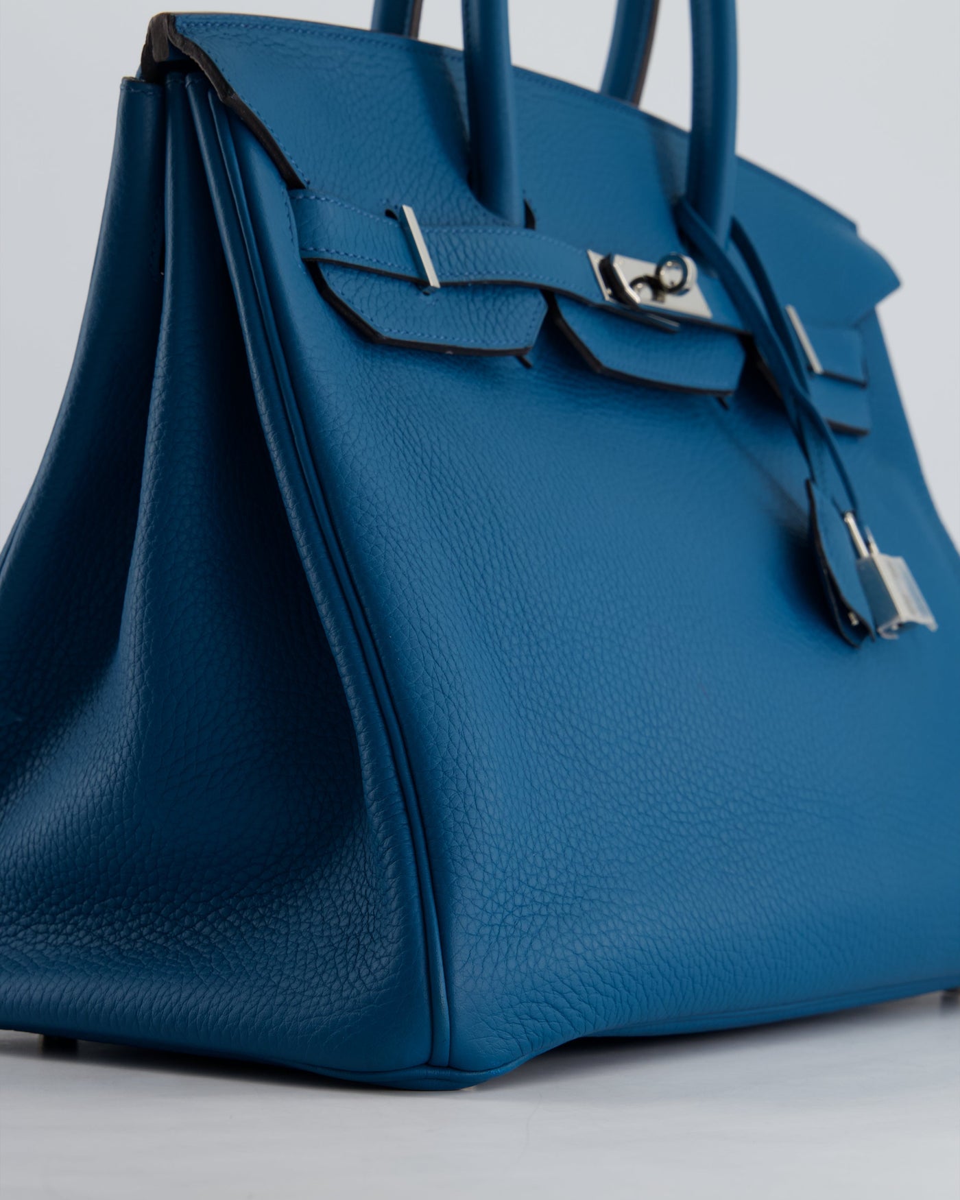 Hermes Birkin 35cm Bag in Blue Petrole Togo Leather with Palladium Hardware - Product Image 10