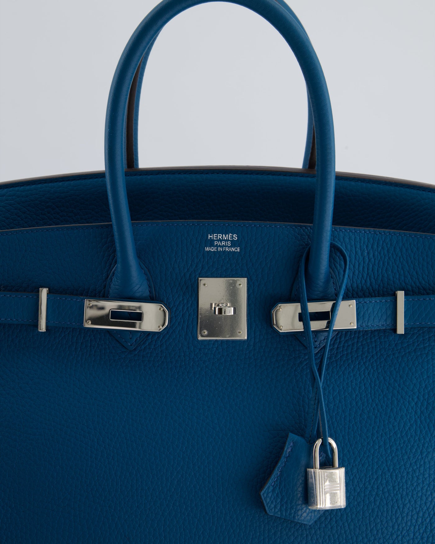 Hermes Birkin 35cm Bag in Blue Petrole Togo Leather with Palladium Hardware - Product Image 14