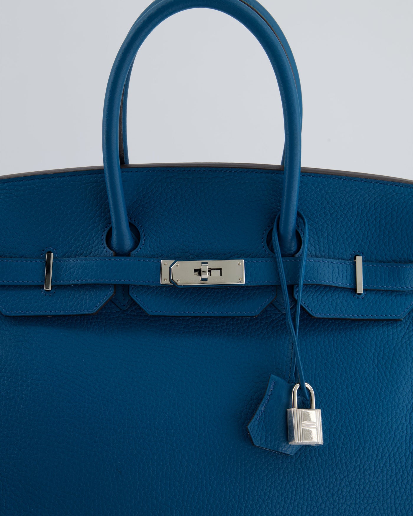 Hermes Birkin 35cm Bag in Blue Petrole Togo Leather with Palladium Hardware - Product Image 15