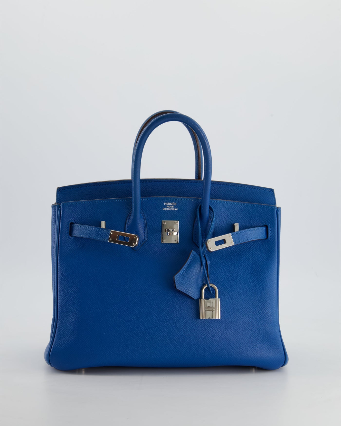 Hermes Birkin 25 Retourne Bag in Bleu De Galice Epsom Leather with Palladium Hardware - Product Image 6