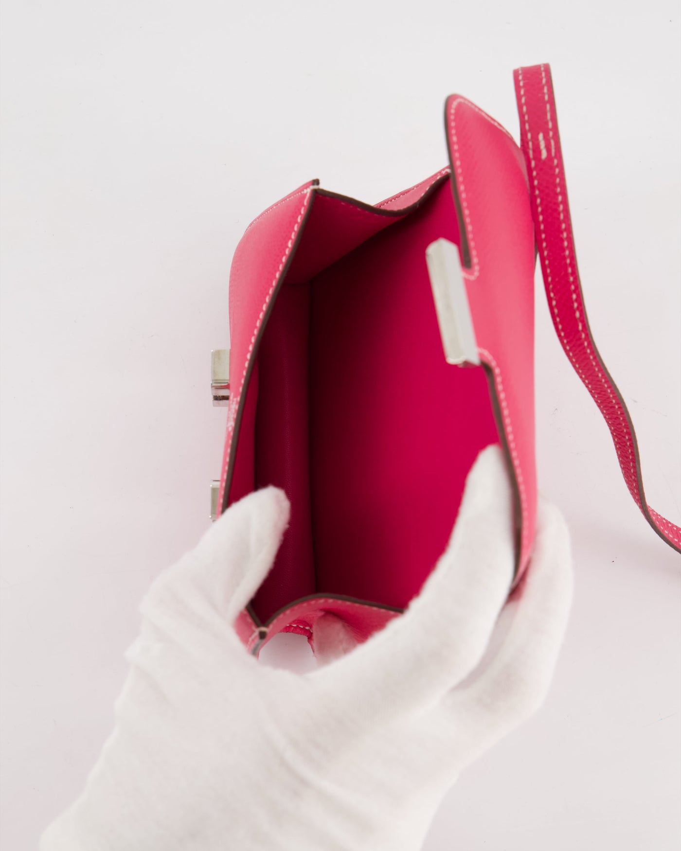 *RARE HOT* Hermes Constance II Micro Bag in Rose Tyrien Epsom Leather with Palladium Hardware - Product Image 23