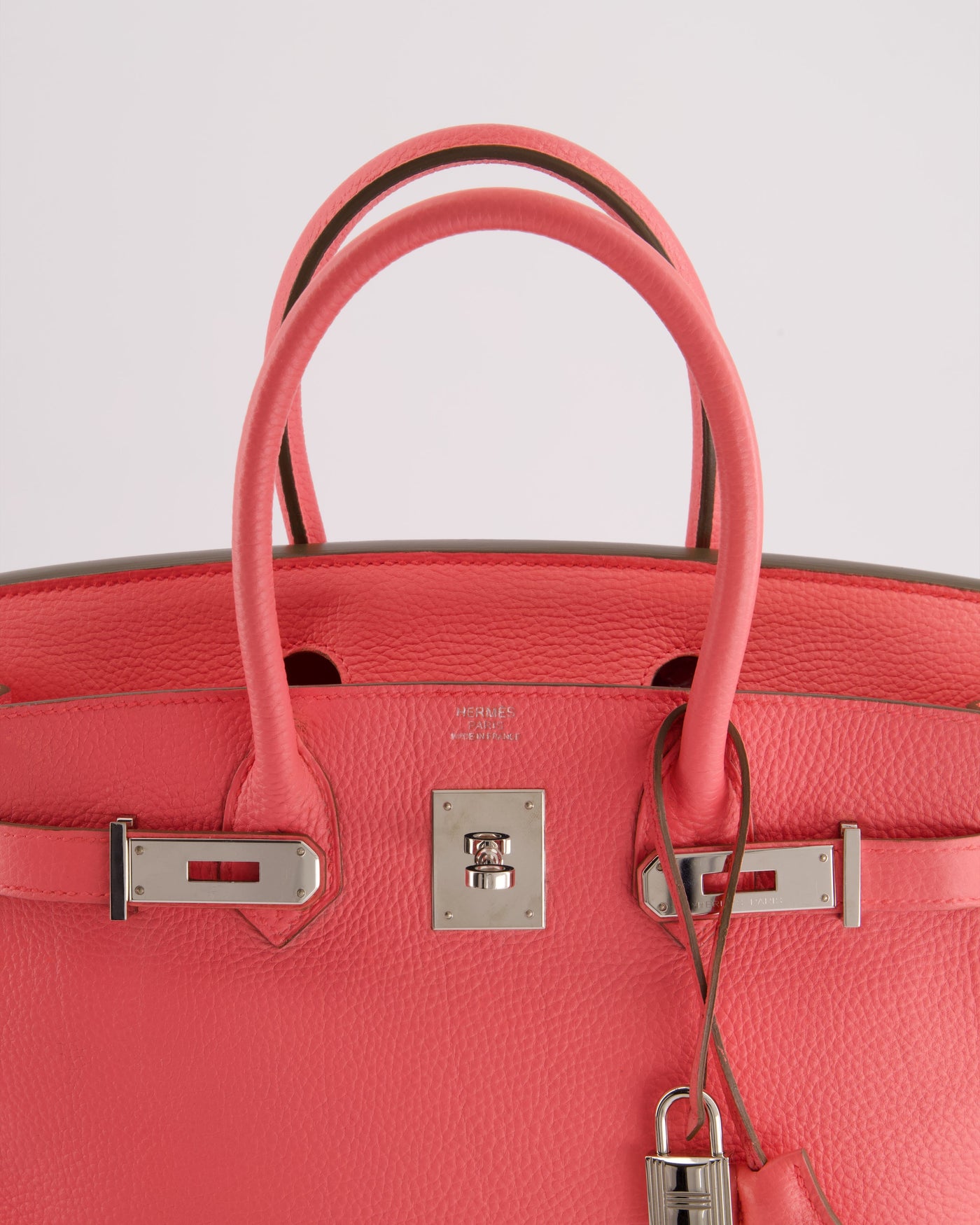 Hermes Birkin 30cm Retourne Bag in Rose Lipstick Togo Leather and Palladium Hardware - Product Image 13