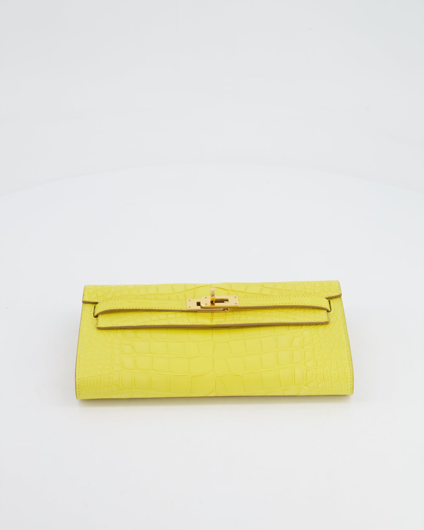 *RARE* Hermes Kelly To Go Bag in Jaune Mimosa Alligator Mississippiensis Leather with Gold Hardware - Product Image 17