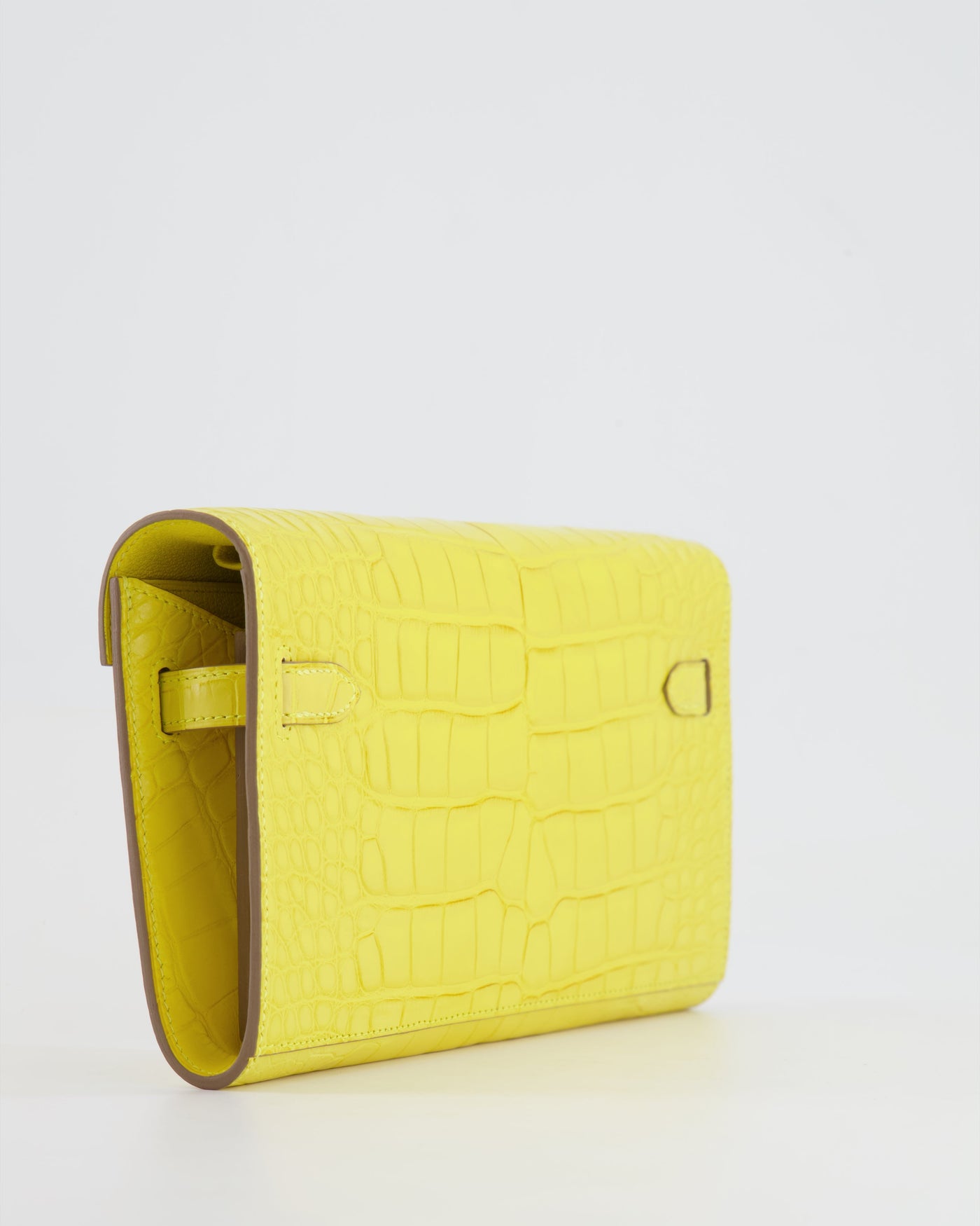 *RARE* Hermes Kelly To Go Bag in Jaune Mimosa Alligator Mississippiensis Leather with Gold Hardware - Product Image 13