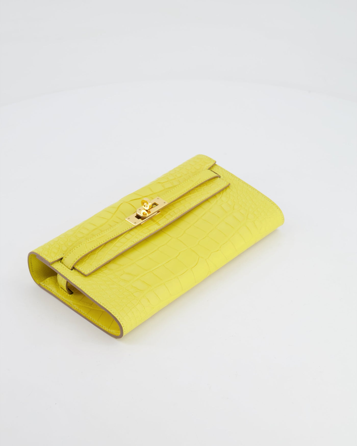 *RARE* Hermes Kelly To Go Bag in Jaune Mimosa Alligator Mississippiensis Leather with Gold Hardware - Product Image 18