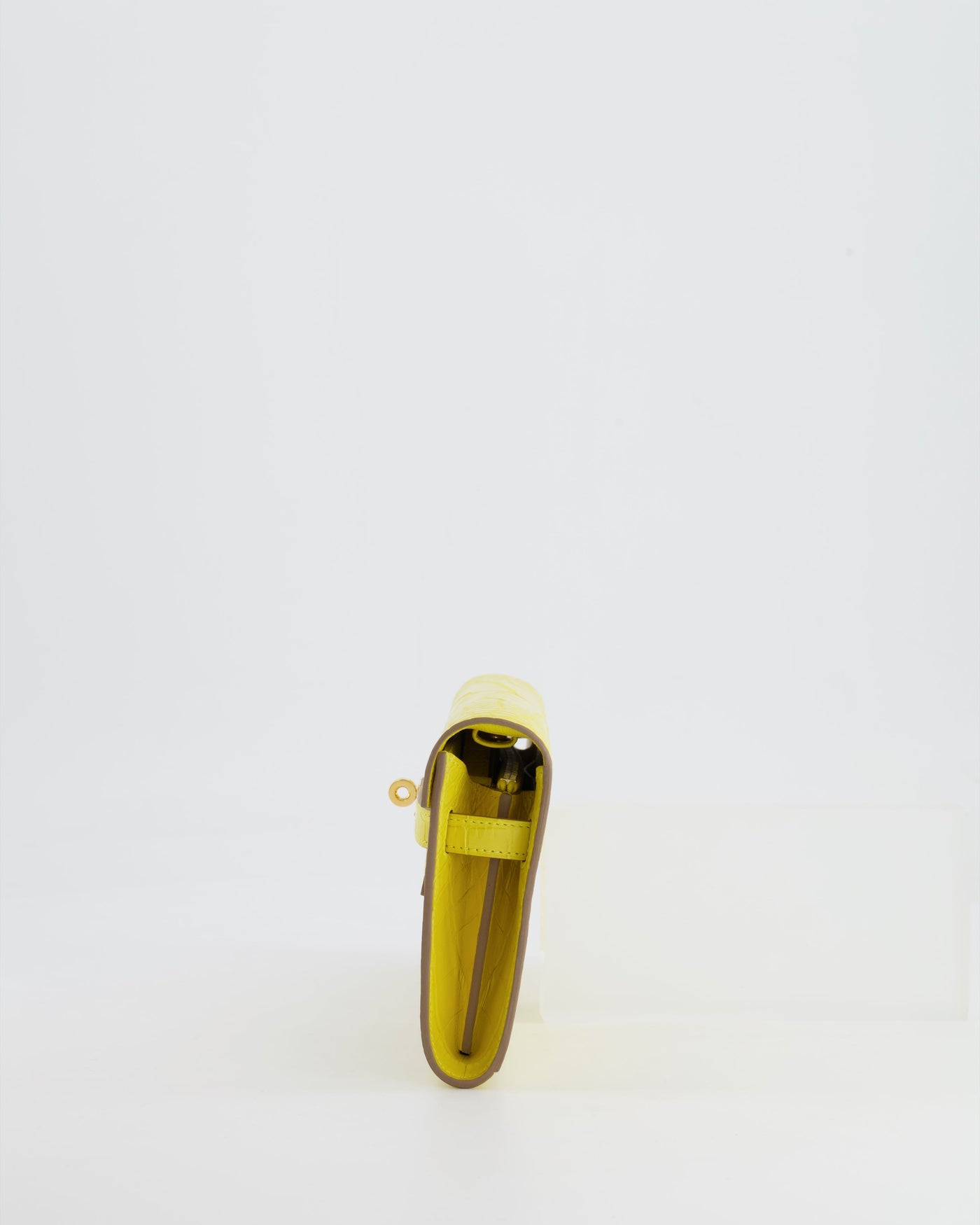 *RARE* Hermes Kelly To Go Bag in Jaune Mimosa Alligator Mississippiensis Leather with Gold Hardware - Product Image 8