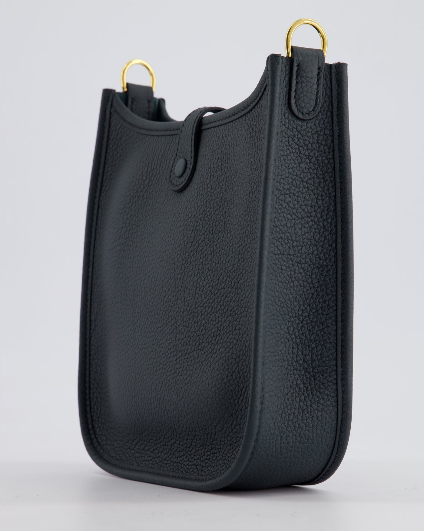 *RARE* Hermes Mini Evelyne 16 Bag in Vert Rousseau Maurice Leather with Gold Hardware & Vert Cypress Sangle Wooly Unicolore Strap - Product Image 12