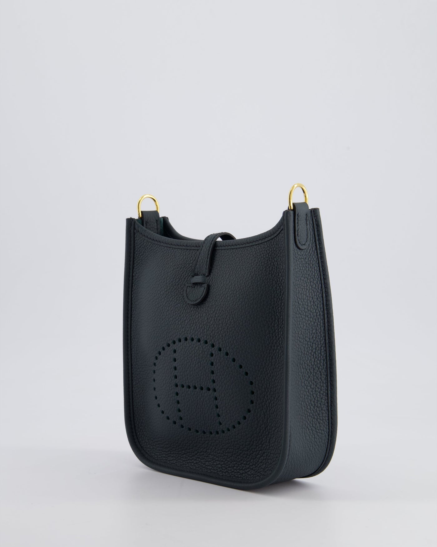 *RARE* Hermes Mini Evelyne 16 Bag in Vert Rousseau Maurice Leather with Gold Hardware & Vert Cypress Sangle Wooly Unicolore Strap - Product Image 9