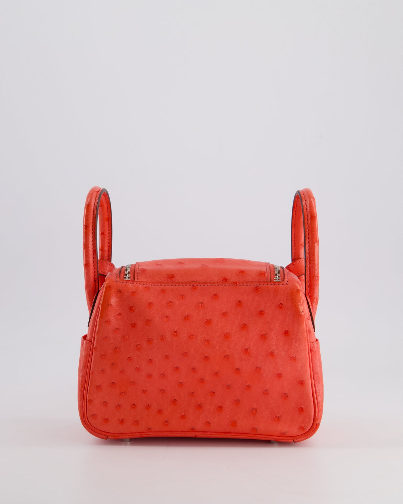 Hermes Mini Lindy Bag in Bougainvillea Ostrich Leather with Palladium Hardware - Product Image 7