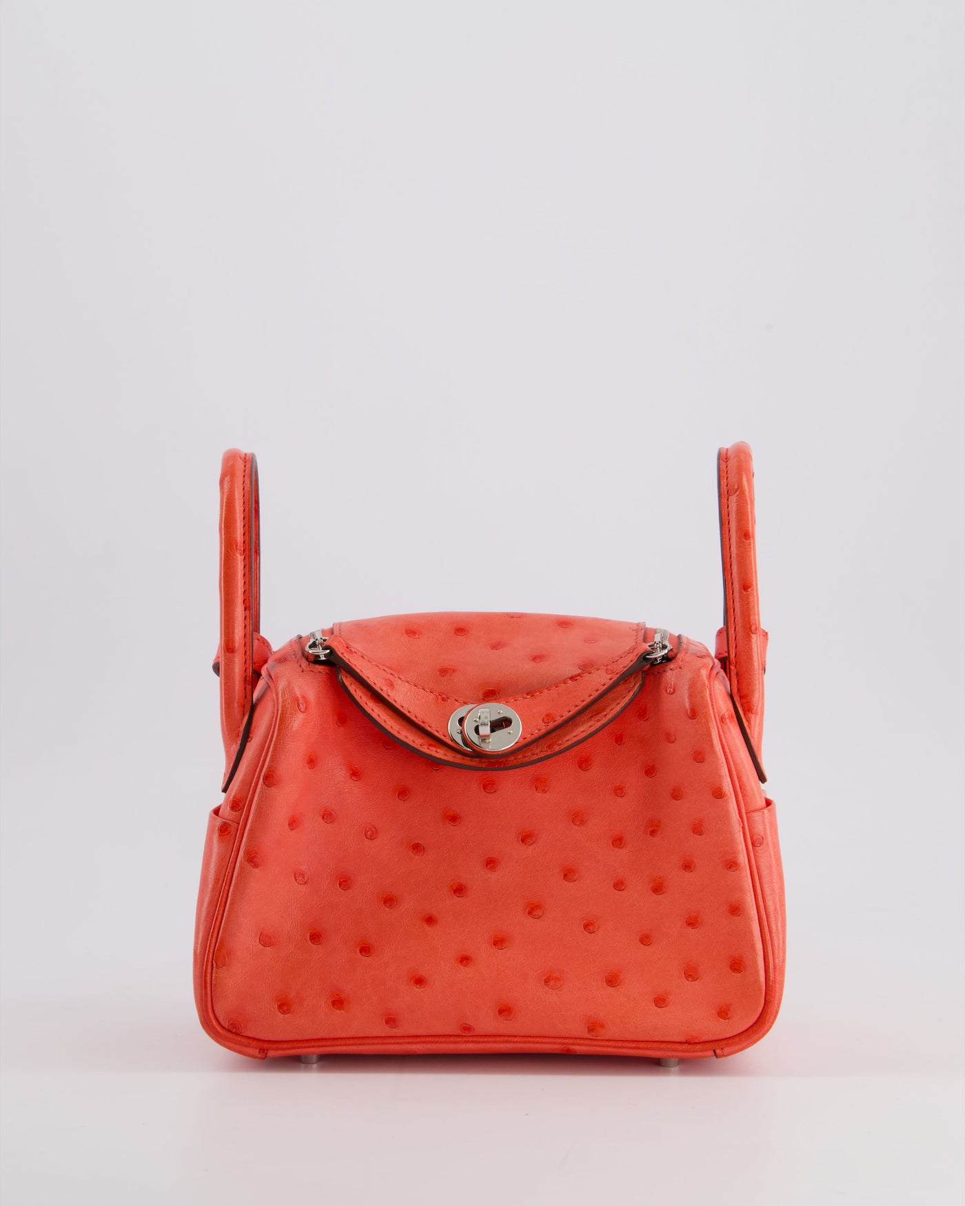Hermes Mini Lindy Bag in Bougainvillea Ostrich Leather with Palladium Hardware - Product Image 2