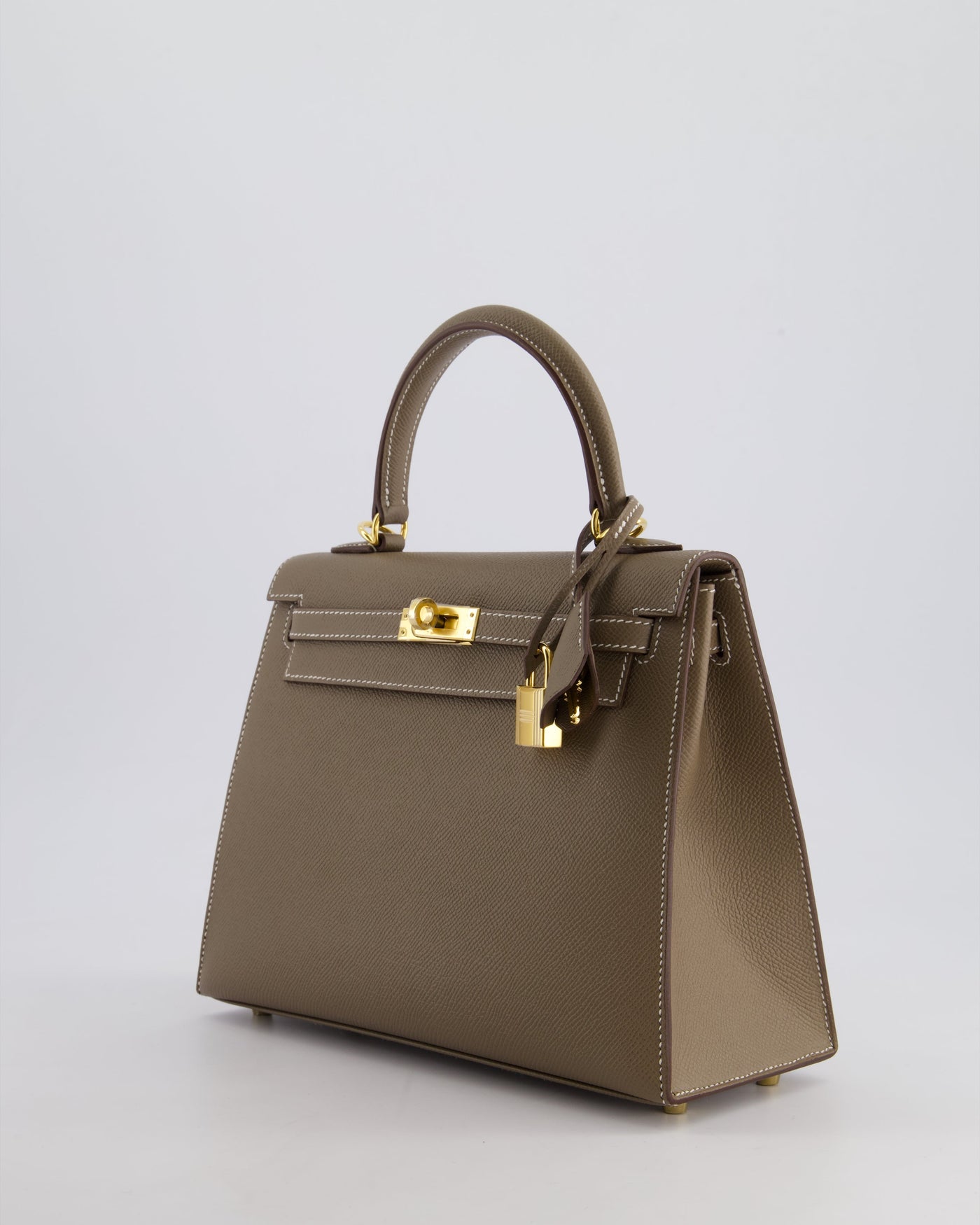 Hermes Kelly 25 Sellier Bag in Etoupe Epsom Leather and Gold Hardware - Product Image 9