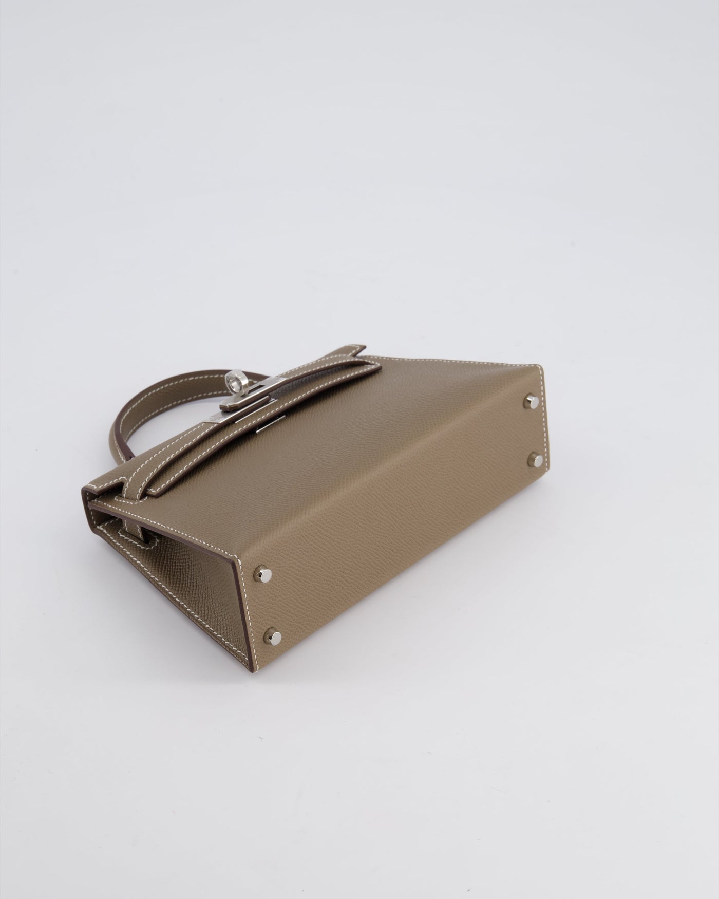 *HOT* Hermes Mini Kelly II 20 Bag in Etoupe Epsom Leather with Palladium Hardware - Product Image 19