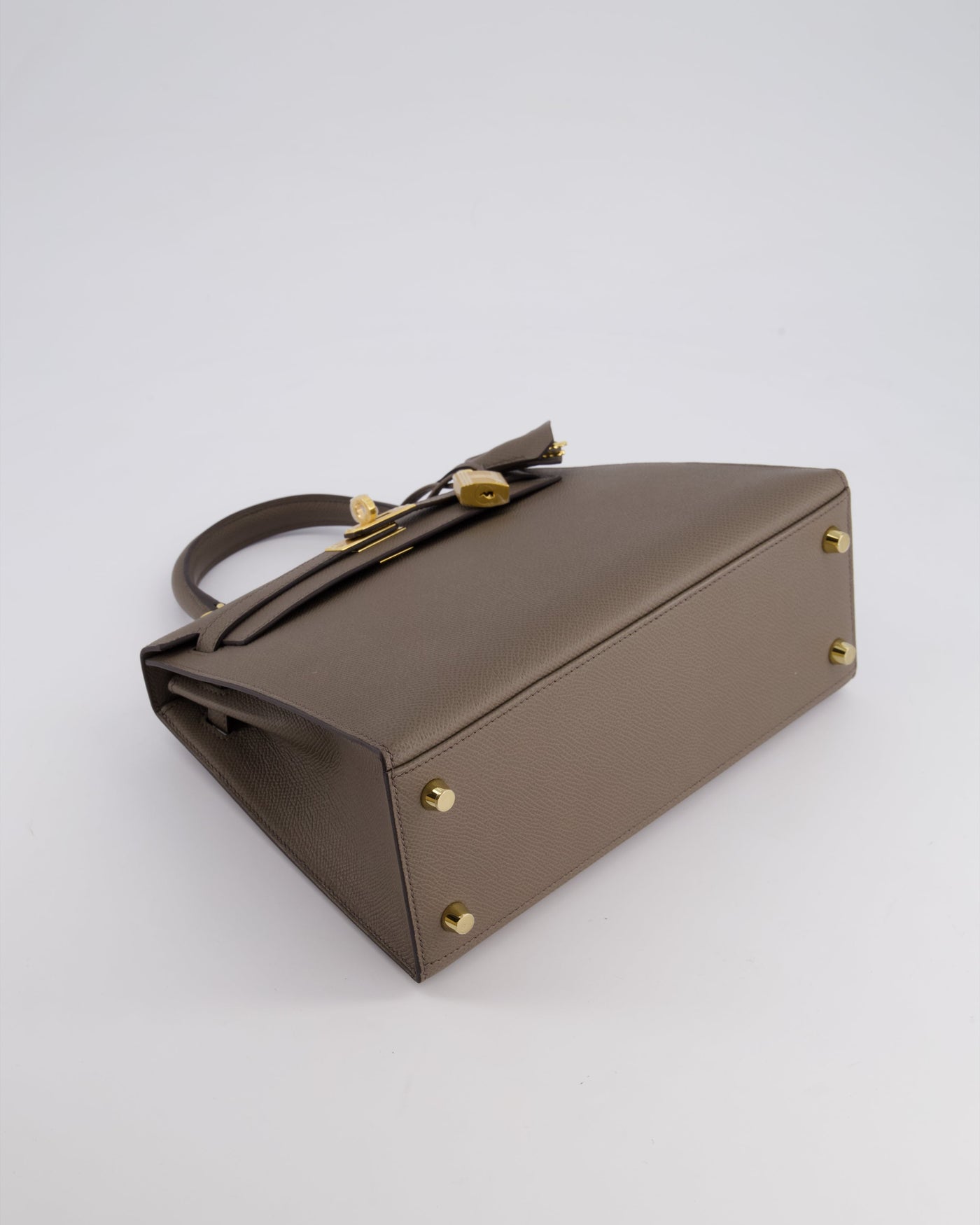 *RARE* Hermes Kelly 25 Sellier Bag in Gris Etain Epsom Leather with Gold Hardware - Product Image 18