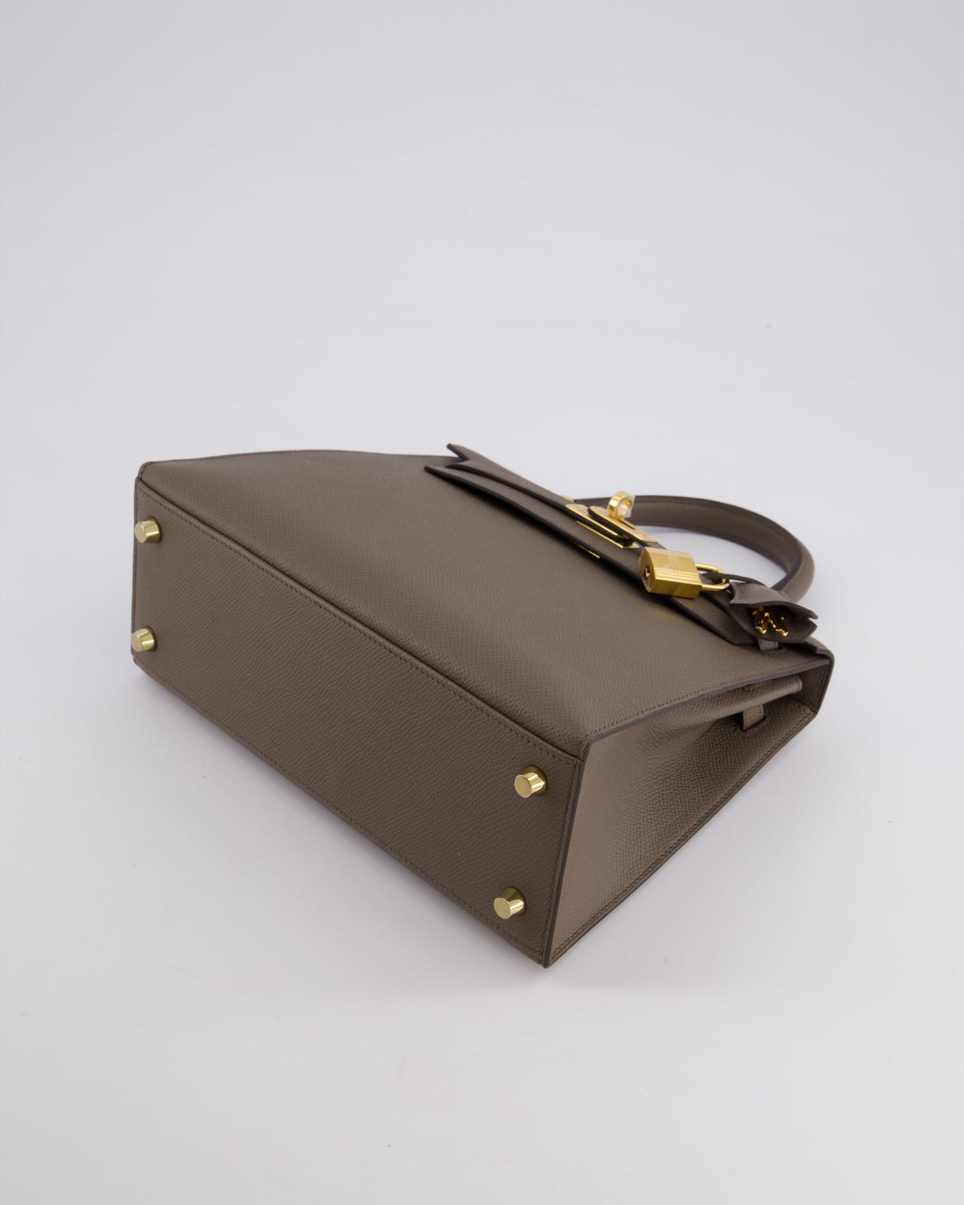 *RARE* Hermes Kelly 25 Sellier Bag in Gris Etain Epsom Leather with Gold Hardware - Product Image 19