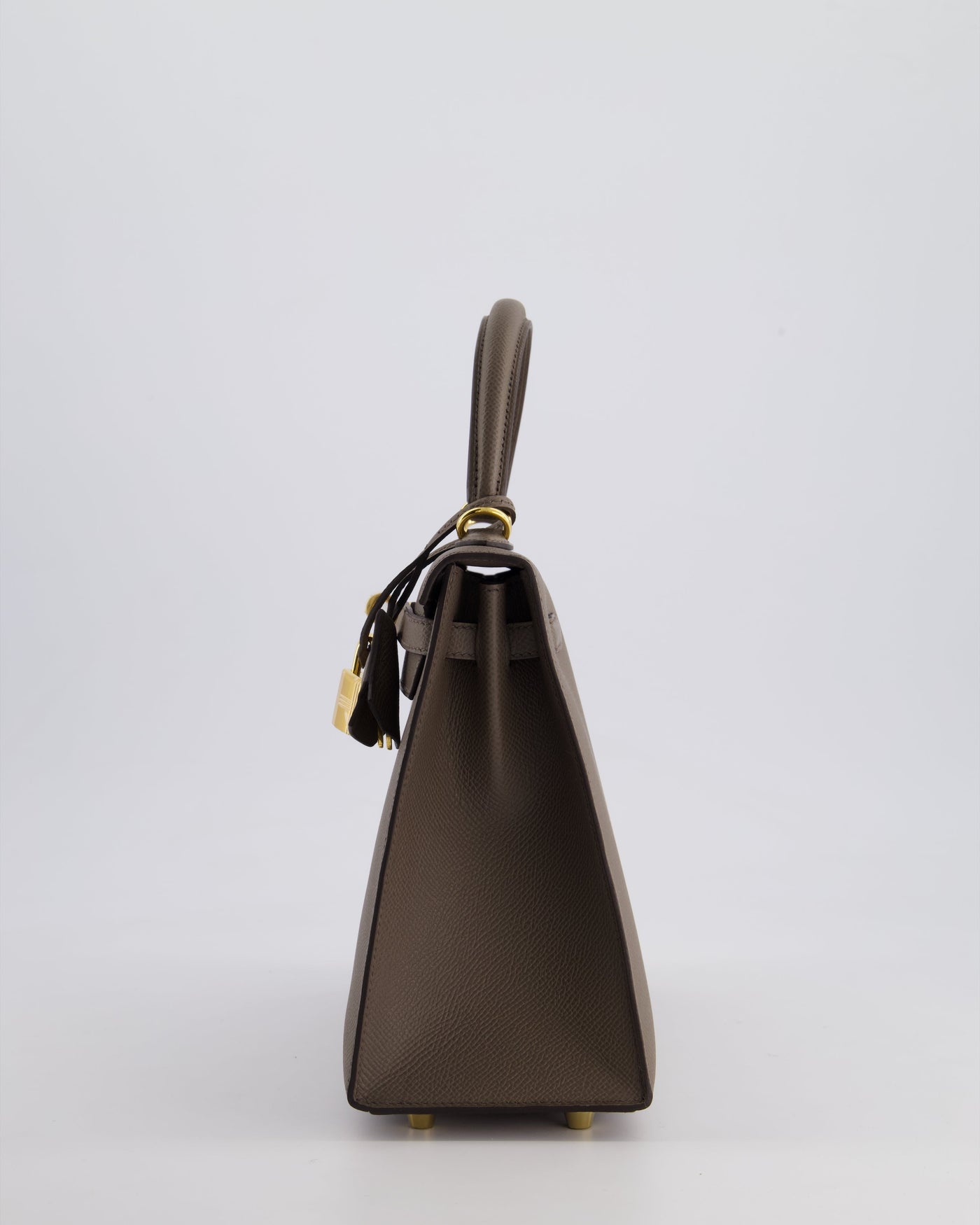 *RARE* Hermes Kelly 25 Sellier Bag in Gris Etain Epsom Leather with Gold Hardware - Product Image 9