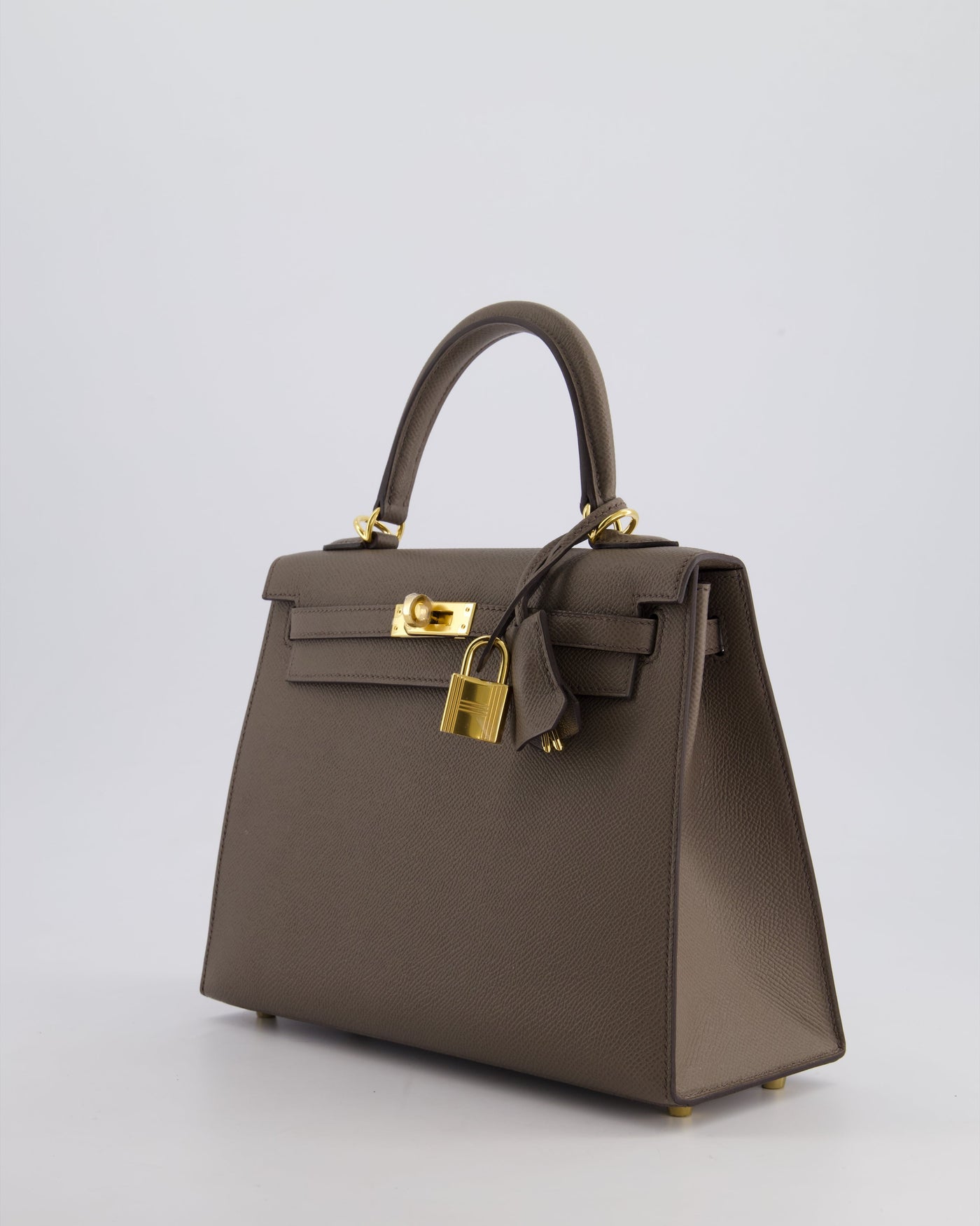 *RARE* Hermes Kelly 25 Sellier Bag in Gris Etain Epsom Leather with Gold Hardware - Product Image 10