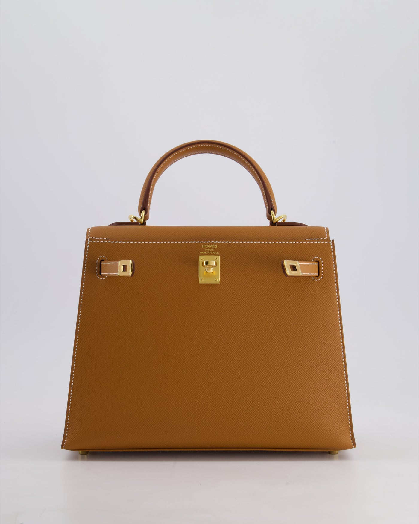 Hermes Kelly 25 Sellier Bag in Gold Epsom Leather with Gold Hardware - Product Image 23