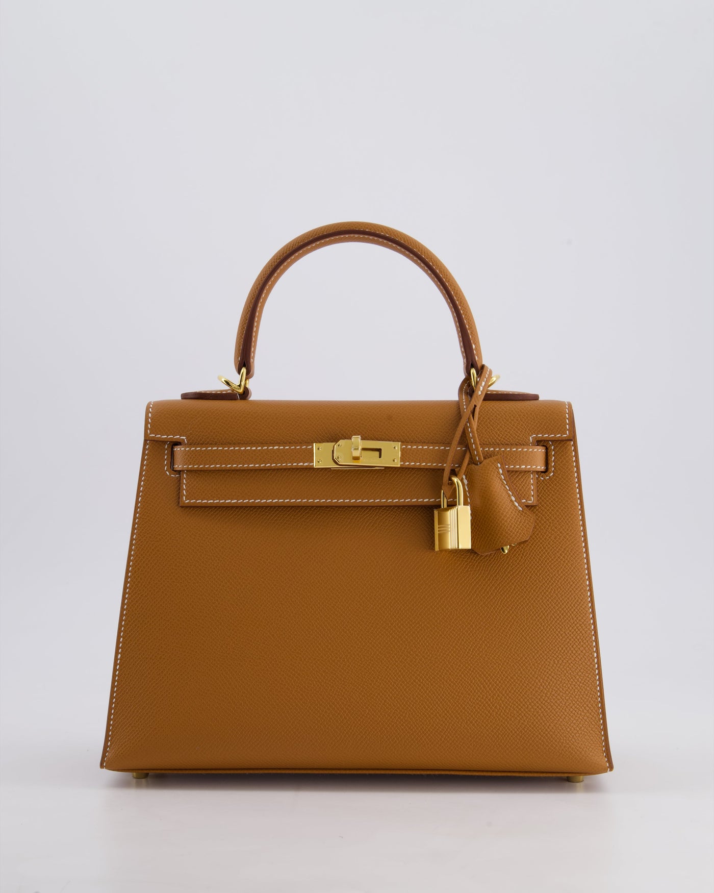 Hermes Kelly 25 Sellier Bag in Gold Epsom Leather with Gold Hardware - Product Image 24