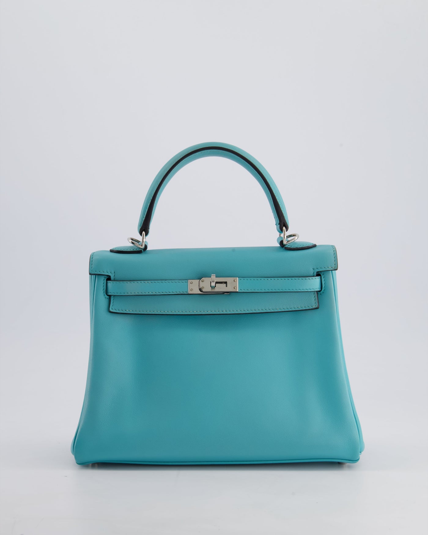 Hermes Kelly 25 Retourne Bag in Bleu Atoll Swift Leather with Palladium Hardware - Product Image 2