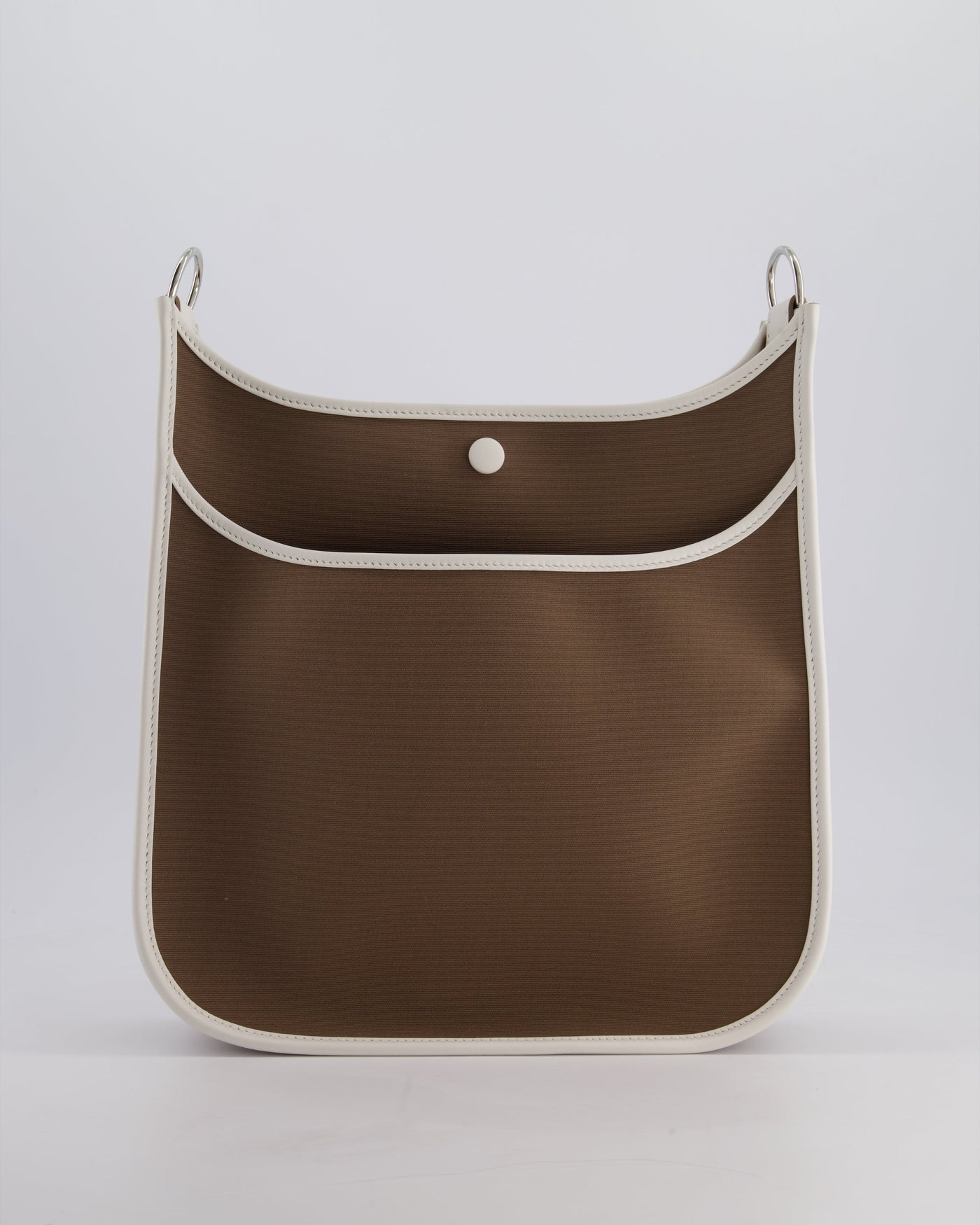 Hermes Evelyne 29 in Neo Etoupe Canvas and White with Palladium Hardware - Product Image 7