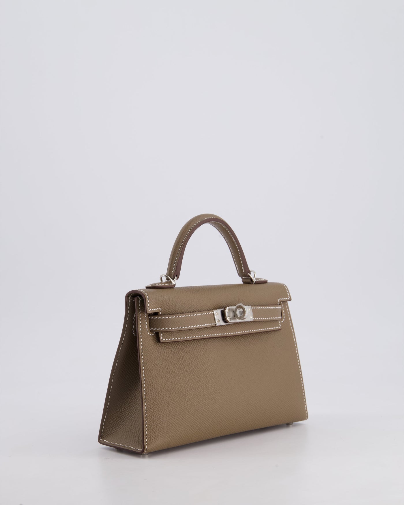 *HOT* Hermes Mini Kelly II 20 Bag in Etoupe Epsom Leather with Palladium Hardware - Product Image 4