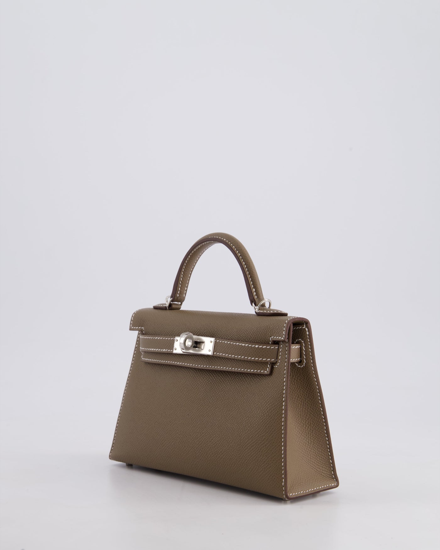 *HOT* Hermes Mini Kelly II 20 Bag in Etoupe Epsom Leather with Palladium Hardware - Product Image 10