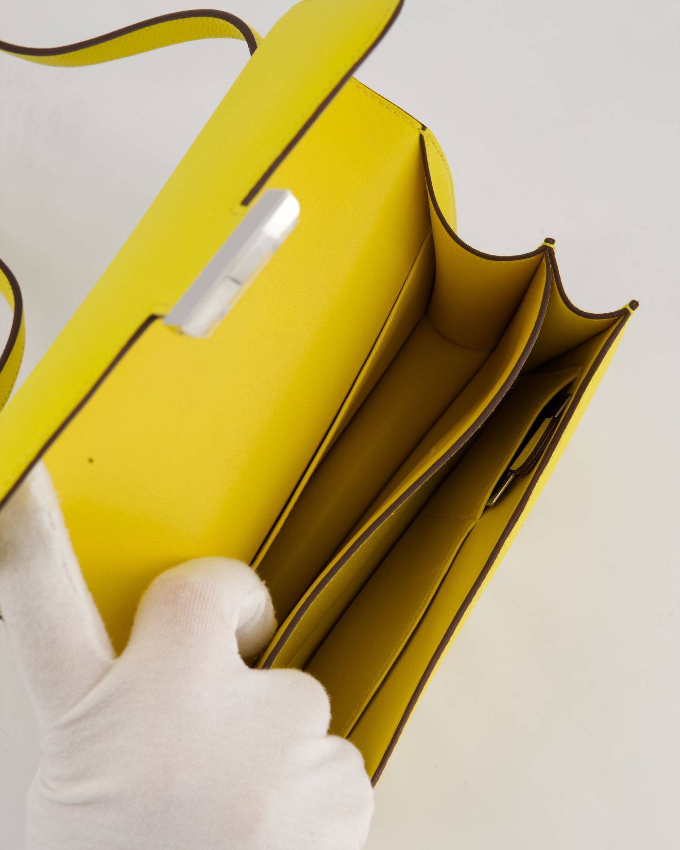 Hermes Constance III 18 Miroir Bag in Jaune De Naples Epsom Leather with Palladium Hardware - Product Image 18