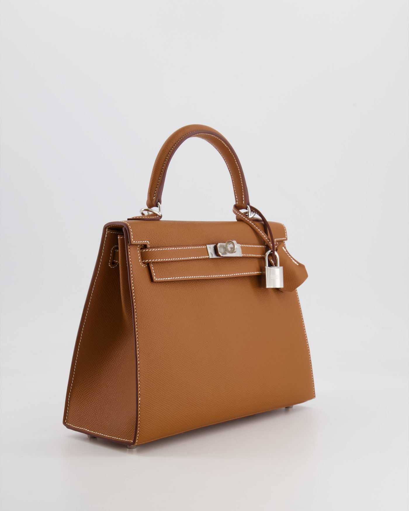 Hermes Kelly 25 Sellier Bag in Gold Epsom Leather with Palladium Hardware - Product Image 3