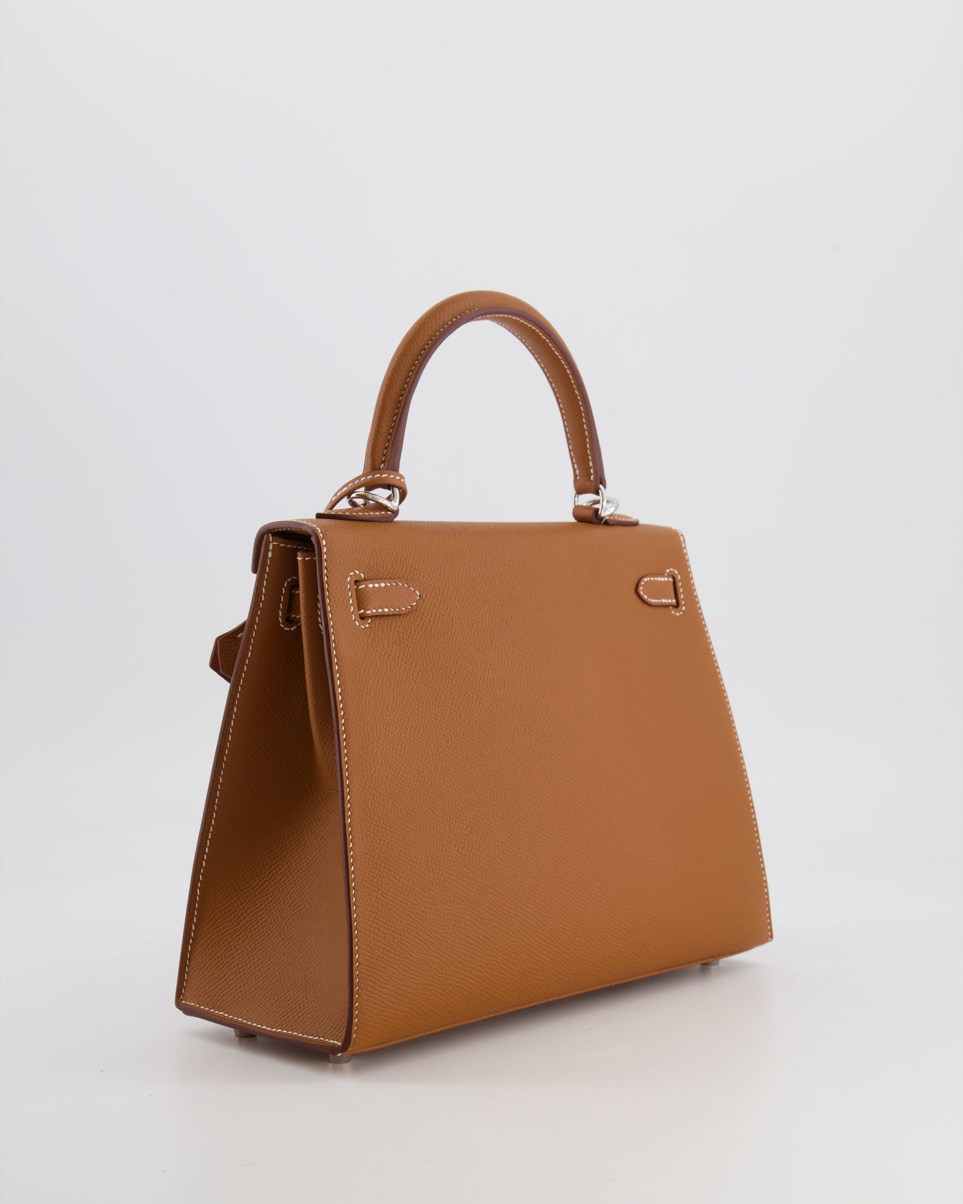 Hermes Kelly 25 Sellier Bag in Gold Epsom Leather with Palladium Hardware - Product Image 8