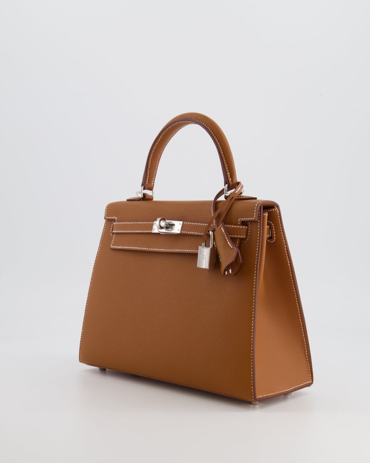 Hermes Kelly 25 Sellier Bag in Gold Epsom Leather with Palladium Hardware - Product Image 4