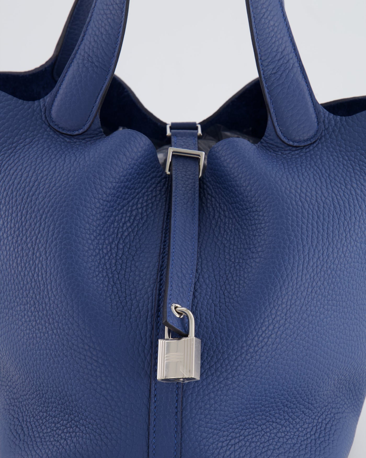 Hermes Picotin Lock Bag 22 in Blue Tie Clemence Leather with Palladium Hardware - Product Image 17