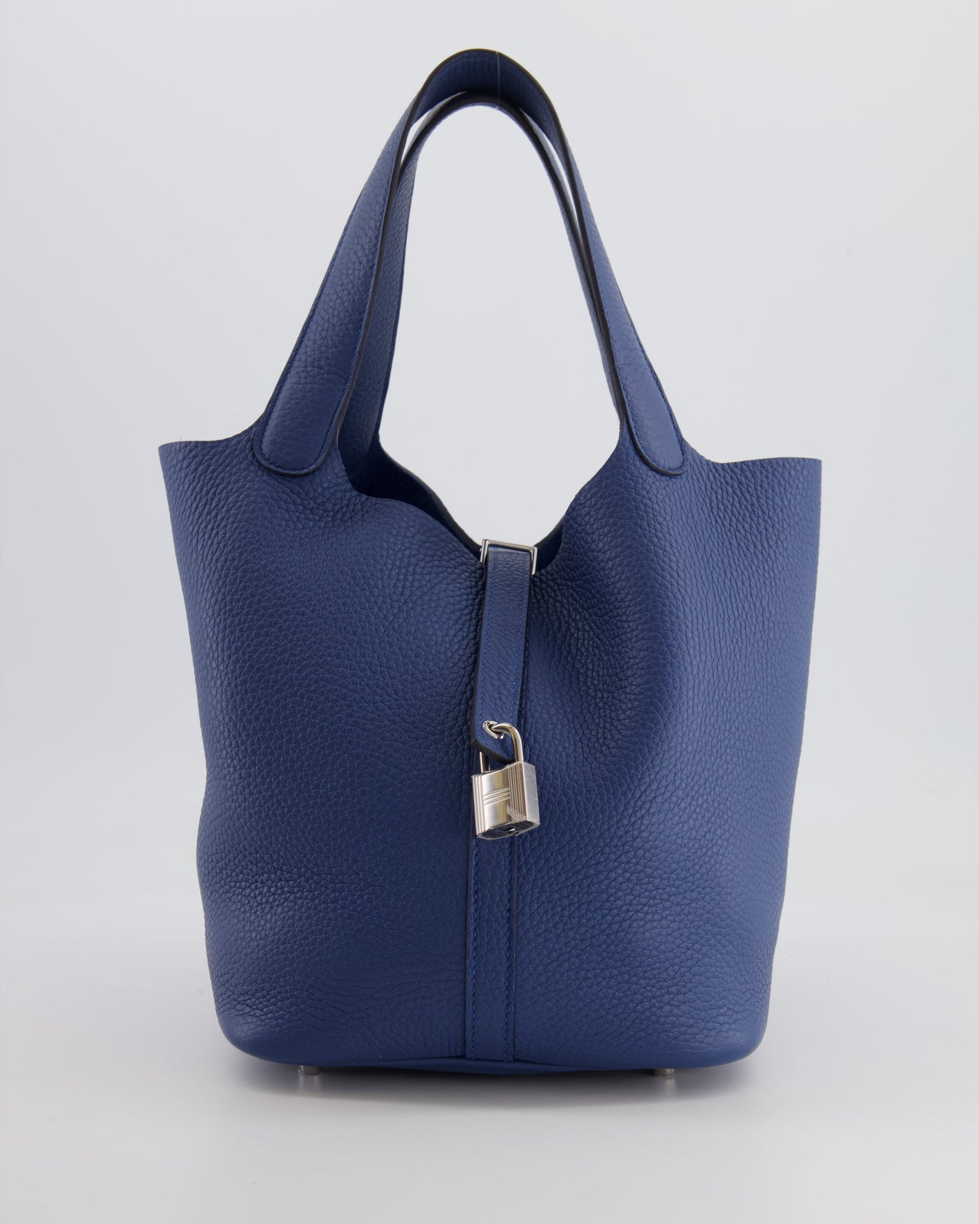 Hermes Picotin Lock Bag 22 in Blue Tie Clemence Leather with Palladium Hardware | Studio Nafay