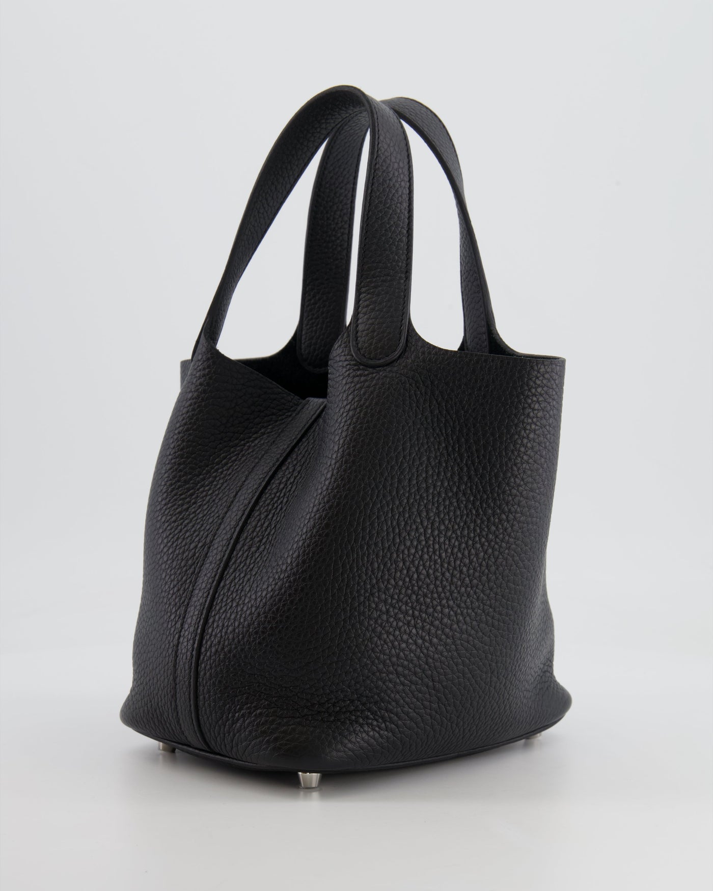 Hermes Picotin 18cm Lock Bag in Noir Clemence Leather with Palladium Hardware - Product Image 10