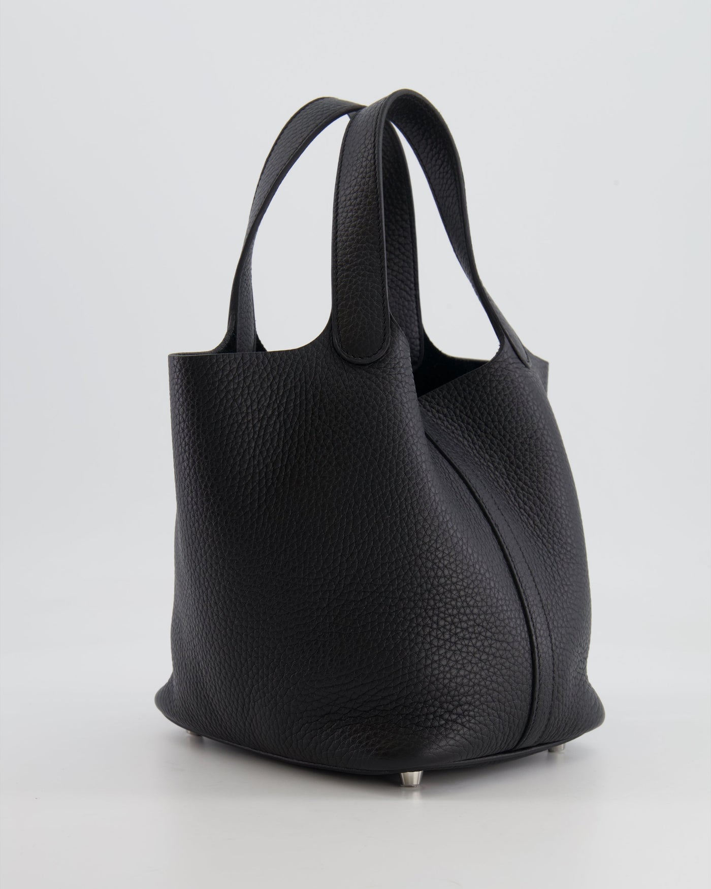 Hermes Picotin 18cm Lock Bag in Noir Clemence Leather with Palladium Hardware - Product Image 9