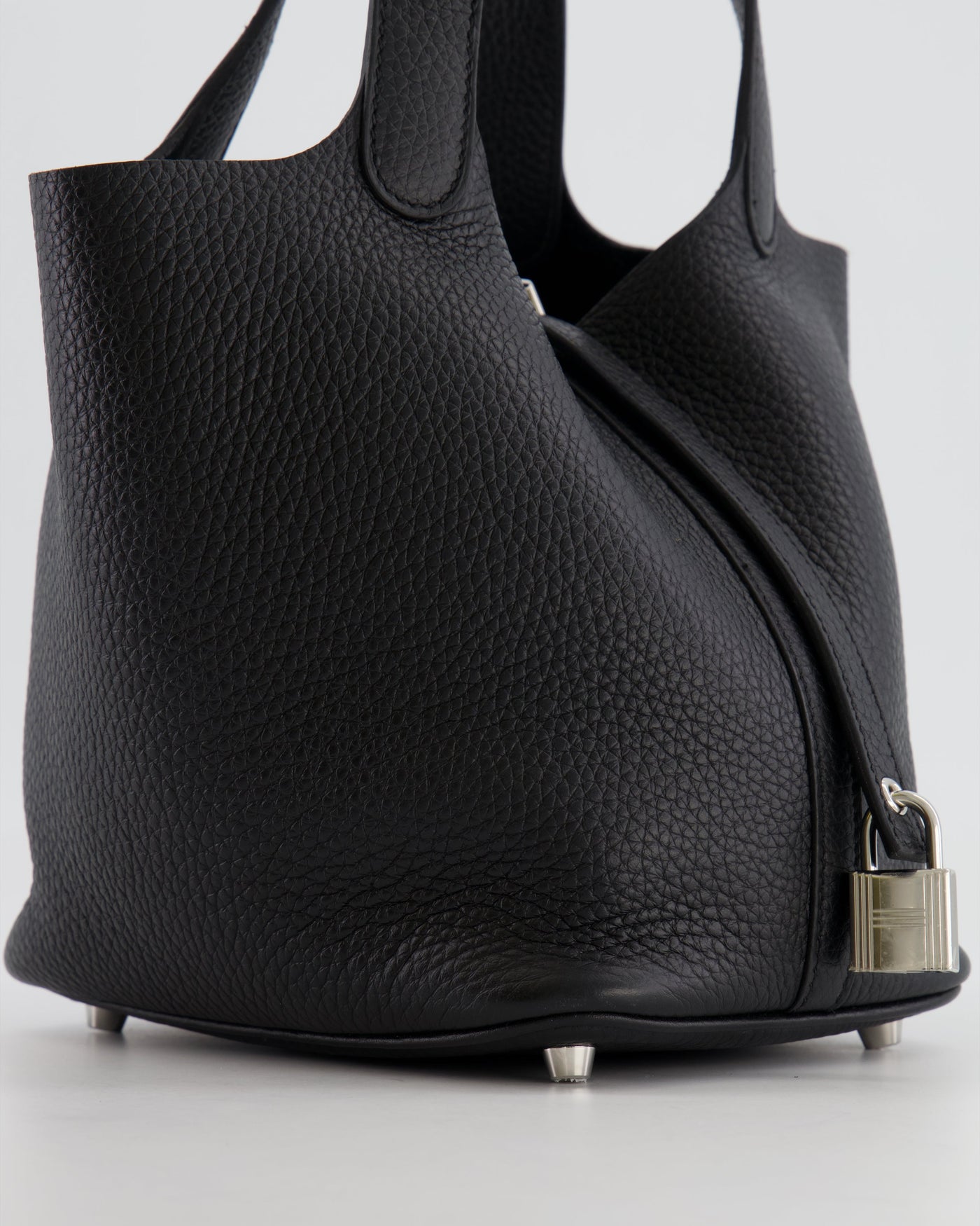 Hermes Picotin 18cm Lock Bag in Noir Clemence Leather with Palladium Hardware - Product Image 11
