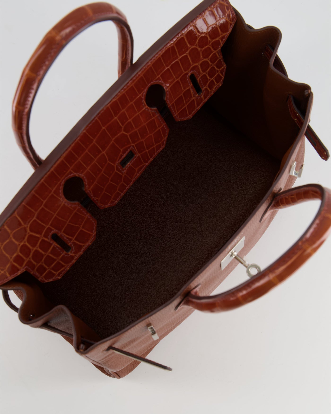 Hermes Birkin 30 Touch Bag in Noisette Chèvre Mysore and Etrusque Crocodile Niloticus Leather with Palladium Hardware - Product Image 18