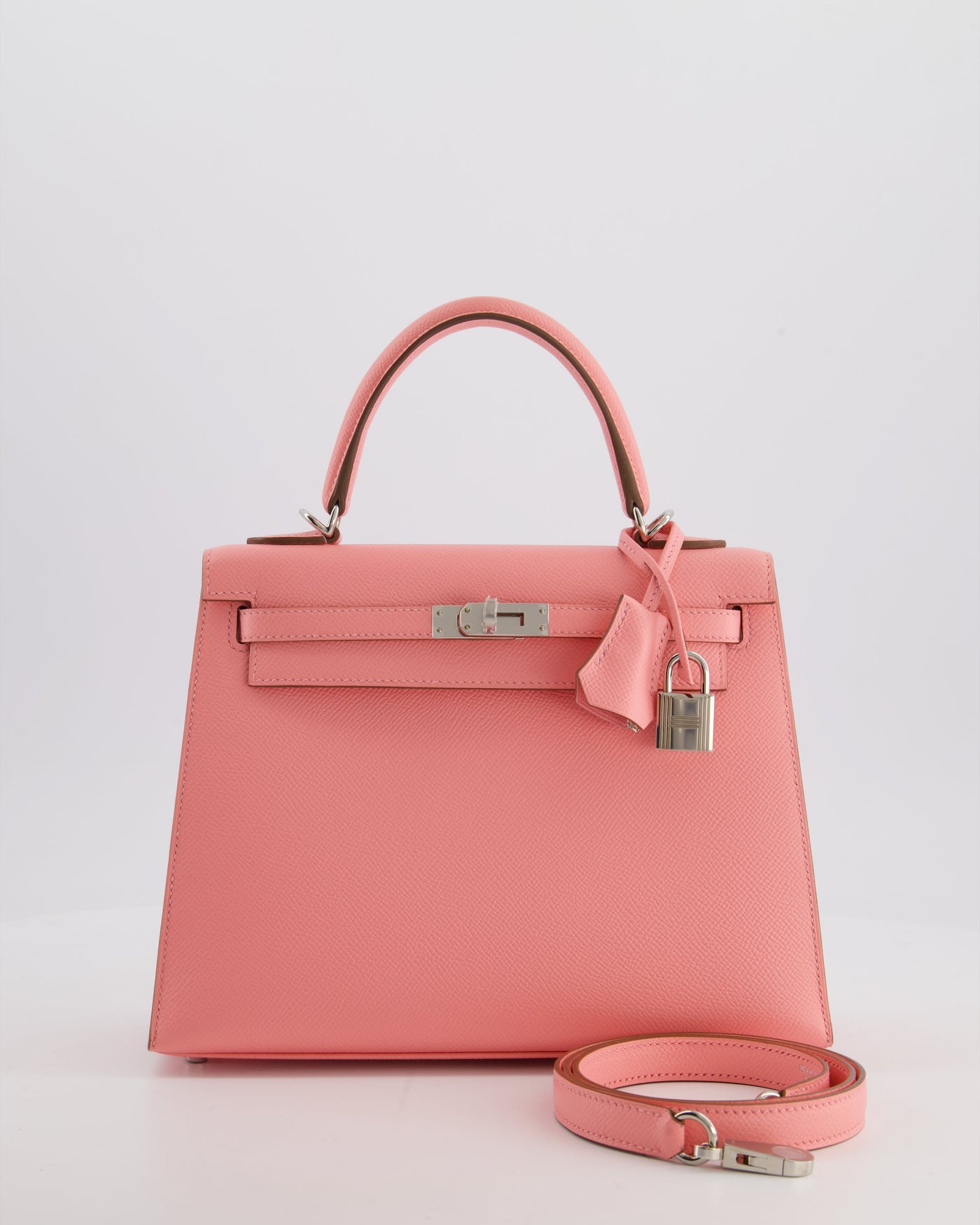 *RARE* Hermes Kelly 25 Sellier Bag in Rose Confetti in Epsom Leather with Palladium Hardware | Studio Nafay