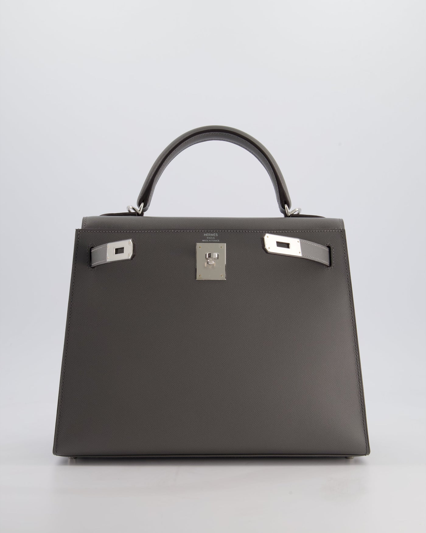 *RARE* Hermes Kelly 28 Sellier Bag in Gris Meyer Madame Leather with Palladium Hardware - Product Image 2