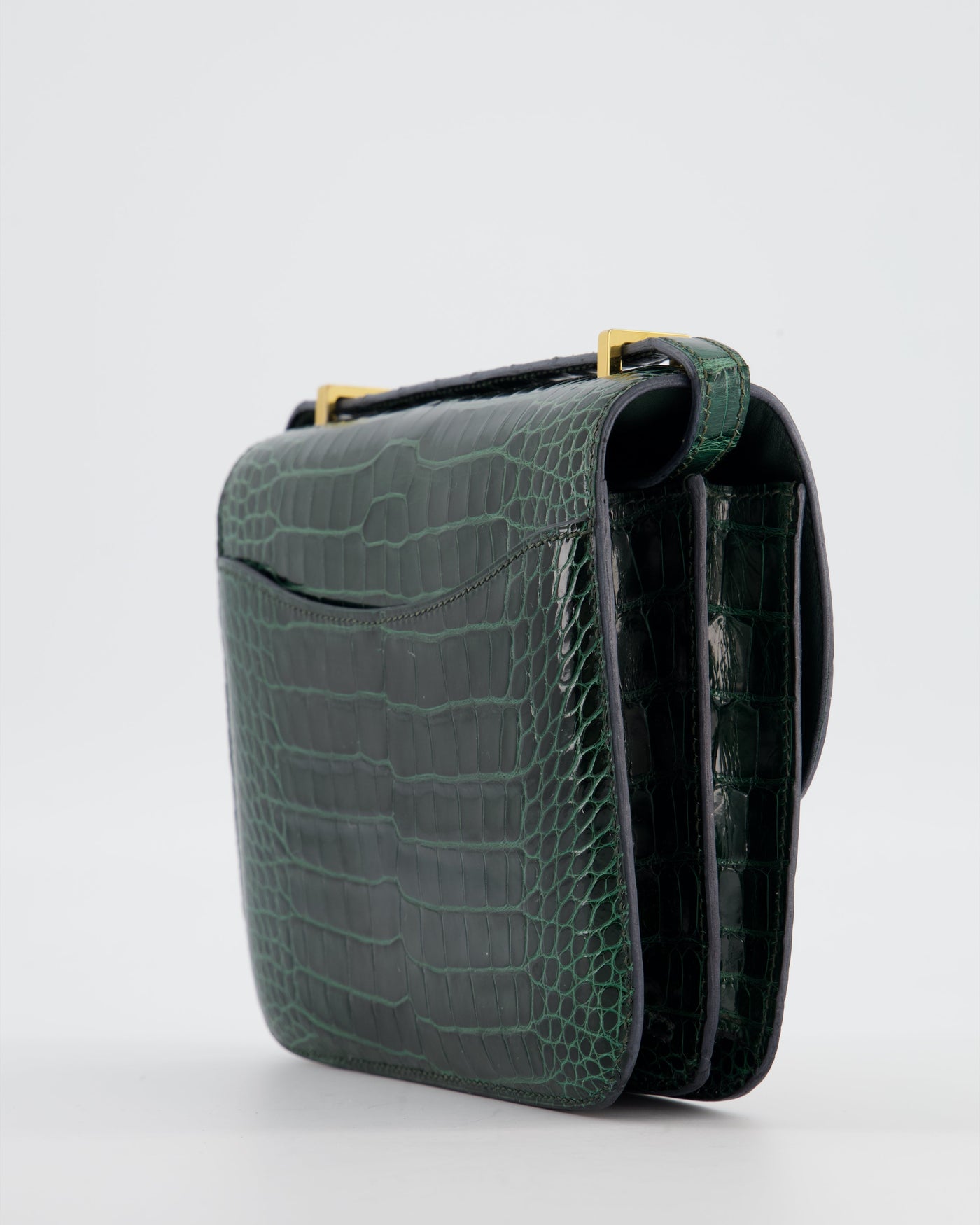 Hermes Constance III 18 Bag in Shiny Alligator Vert Fonce with Gold Hardware - Product Image 13