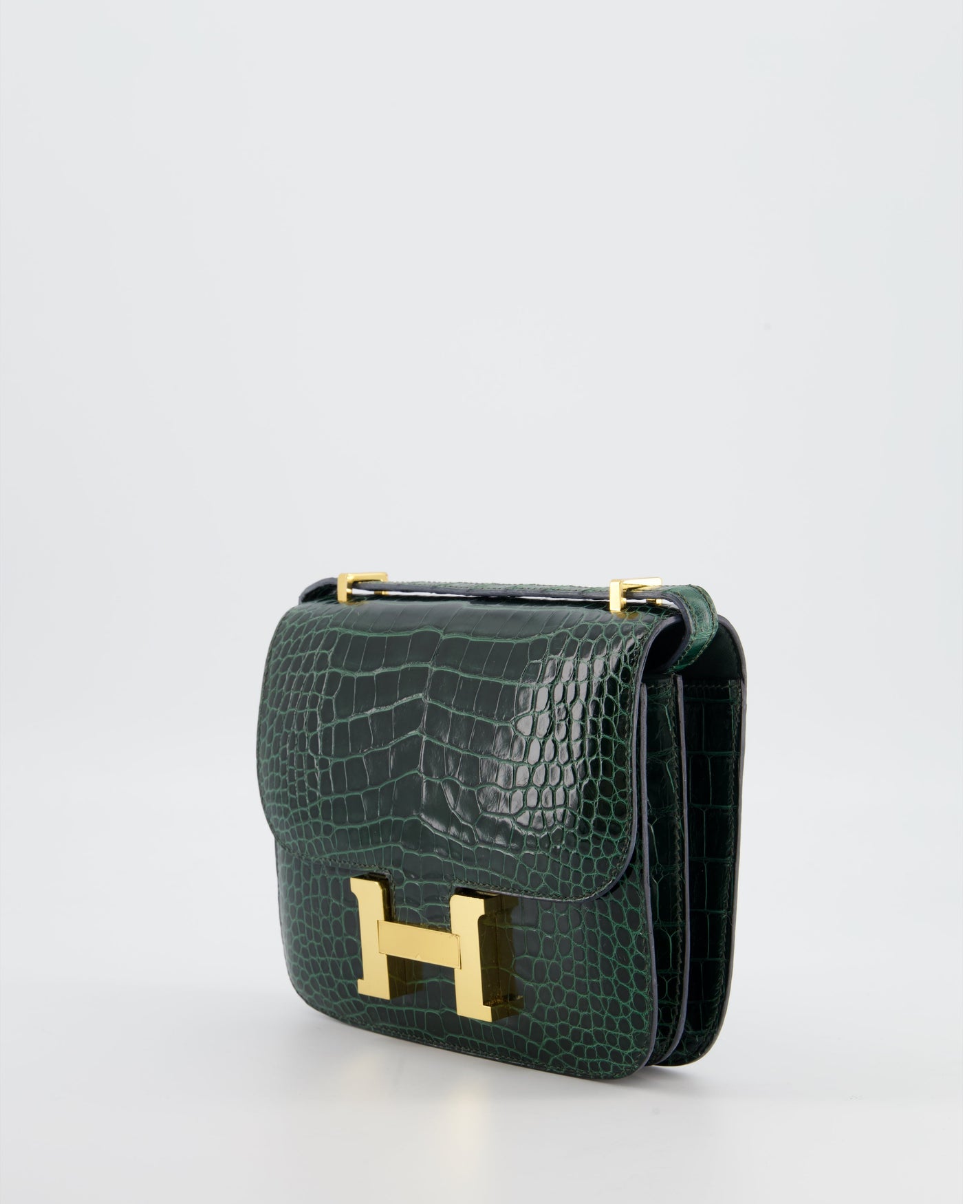 Hermes Constance III 18 Bag in Shiny Alligator Vert Fonce with Gold Hardware - Product Image 10