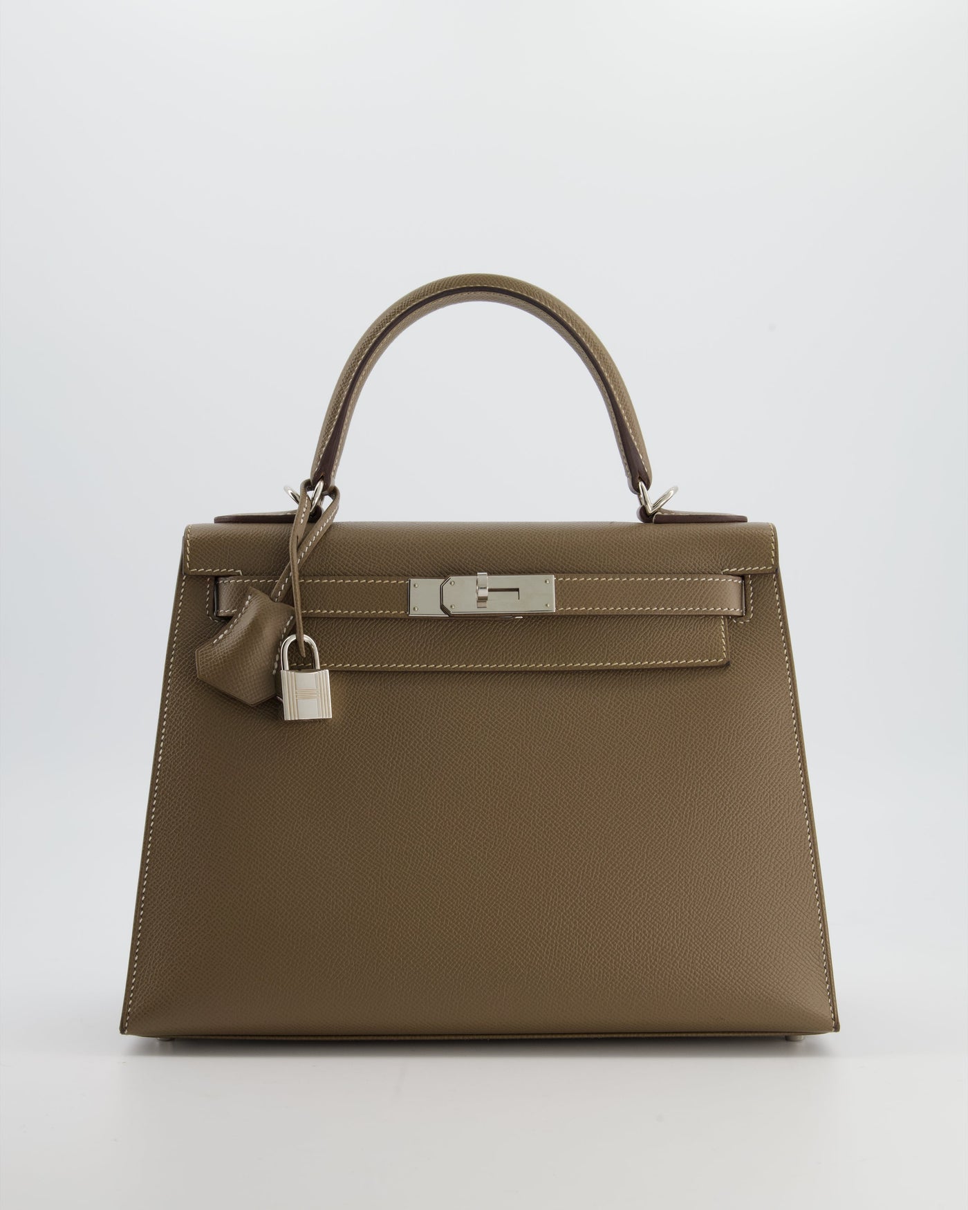 Hermes Kelly 28 Sellier Bag in Etoupe Epsom Leather with Palladium Hardware - Product Image 2
