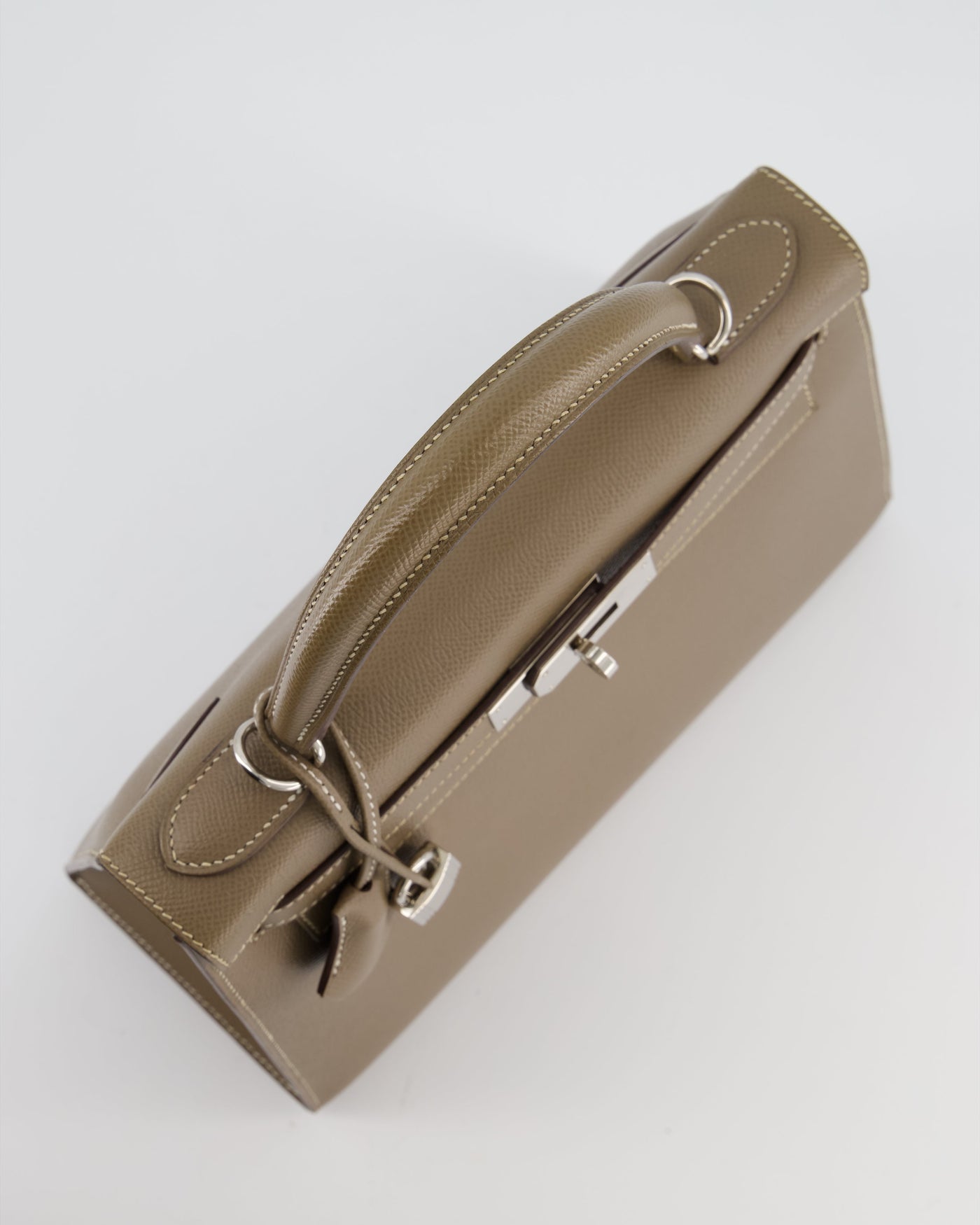 Hermes Kelly 28 Sellier Bag in Etoupe Epsom Leather with Palladium Hardware - Product Image 14