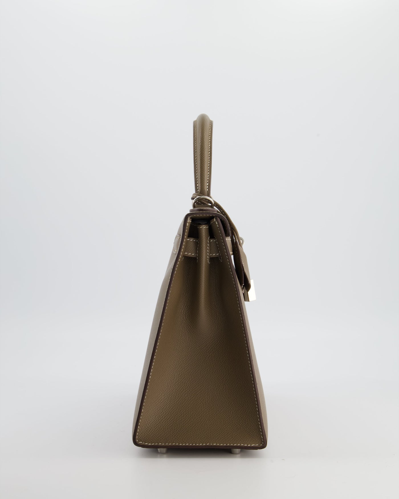 Hermes Kelly 28 Sellier Bag in Etoupe Epsom Leather with Palladium Hardware - Product Image 17