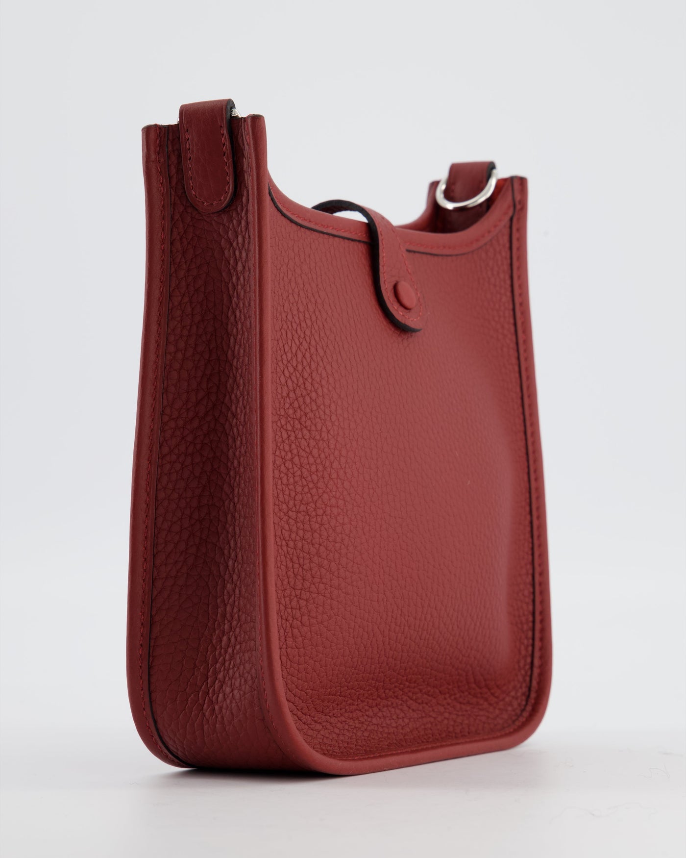 Hermes Mini Evelyne Bag in Rouge H in Clemence Leather with Palladium Hardware - Product Image 15
