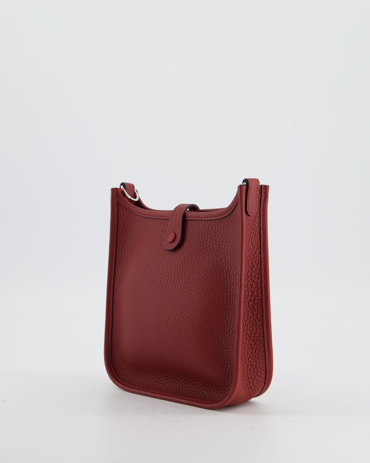 Hermes Mini Evelyne Bag in Rouge H in Clemence Leather with Palladium Hardware - Product Image 5